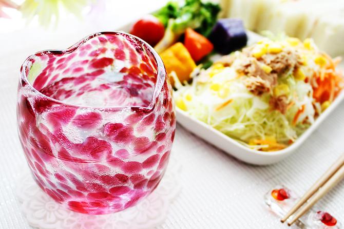 ハートの琉球ガラス